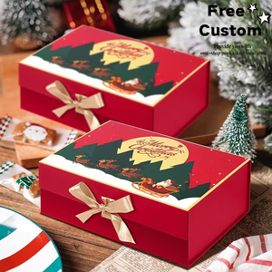 Giflsaidsprest Luxury 12.6x8x4.4 Inches <b>Magnetic</b> Paper Gift <b>Box</b> with Sturdy Reusable Lid Matt Lamination for Christmas Holidays - Product Image 1