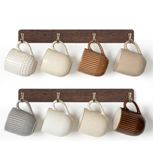 Support mural en bois pour tasses à café, organisateur de tasses, pour cuisine et salle à manger - Product Image 1