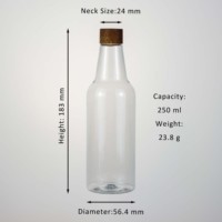 Bouteilles réutilisables personnalisées en PET pour thé et jus 150ml/200ml/250ml avec bouchon à vis et impression sérigraphique SYZ D-26