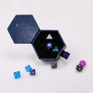 Sac de rangement en cuir pour jeu de table Dungeons & Dragons, boîte à dés moderne et simple avec cordon de serrage, couvercle pliable, organisateur portable - Product Image 1