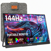 Moniteur portable 16 pouces 1200P à haute fréquence de rafraîchissement, corps compact et léger, idéal pour les travailleurs indépendants et le télétravail.