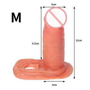 Gaine pénienne réaliste 3 tailles différentes accolades de loup mâle pour hommes avec préservatif Silicone liquide souple jouets sexuels pour adultes pour hommes % - Product Image 6
