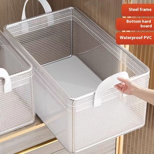 Caja de almacenamiento plegable moderna para el hogar, cajón, tela de PVC y acabado de pantalones, artefacto con caja en capas, diseño de cesta - Product Image 4