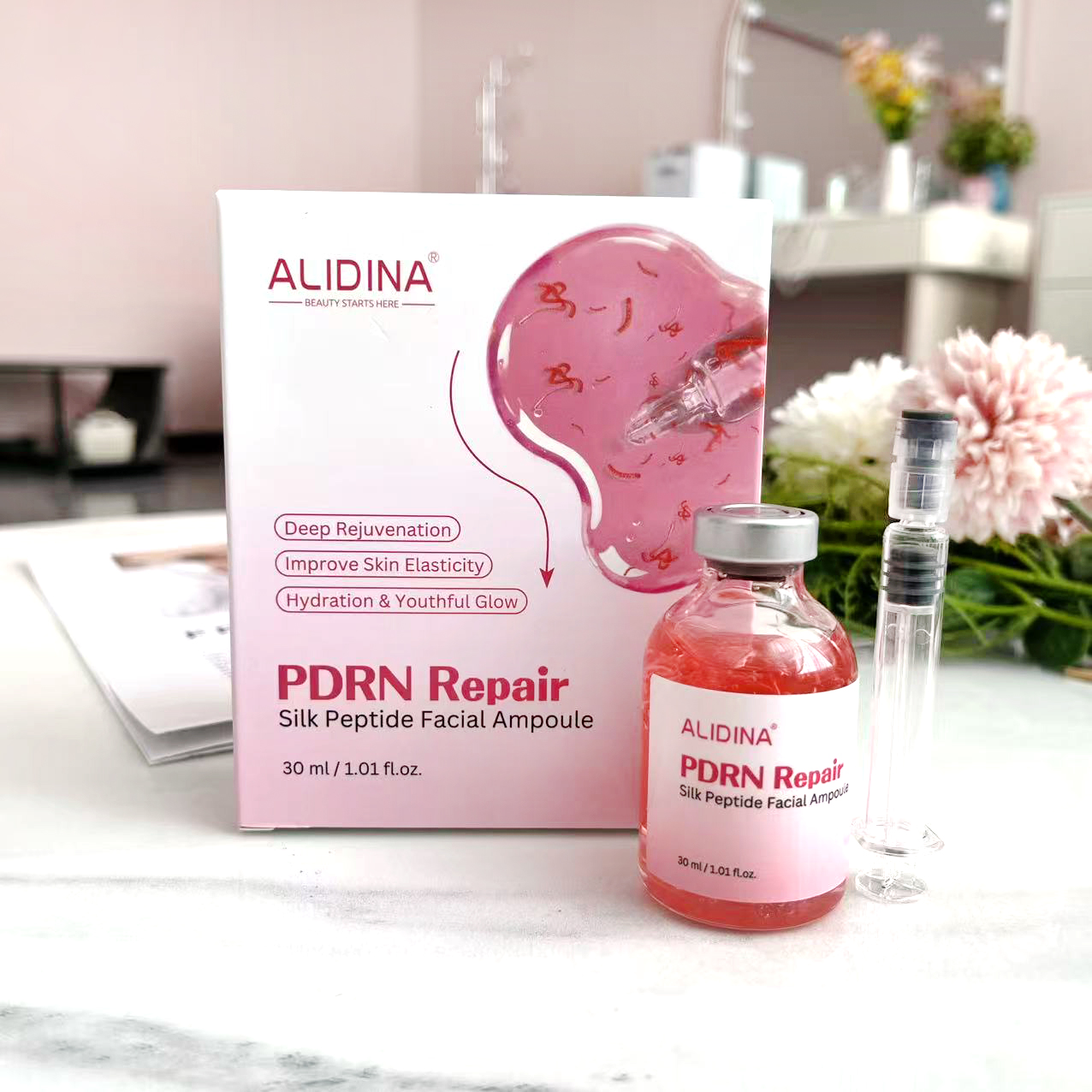 Sérum aux peptides de soie PDRN