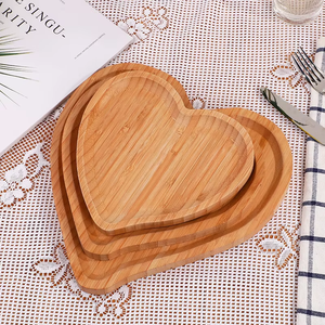 Plateau de service en bambou en forme de cœur, qualité alimentaire, créatif, pour fruits, noix, dîner, personnalisable en couleur et taille, plateau à collation en bois écologique - Product Image 2