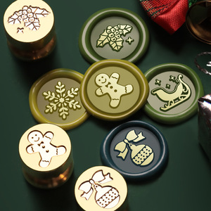 Mini tampon en cuivre de Noël 1,5 cm, design mignon pour la décoration de journaux et d'enveloppes, cadeau - Product Image 3