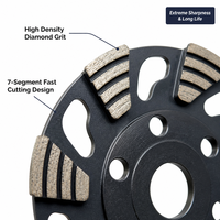 Meule diamantée usinée CNC à équilibrage dynamique élevé et zéro vibration pour le meulage et le polissage des surfaces en béton et en pierre