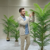 Mini palmiers en plastique de haute qualité de 120 cm, bonsaïs avec 13 feuilles, plante artificielle pour aménagement paysager, écologique et durable