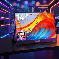 Expédition rapide, moniteur portable de jeu de 14 pouces pour ordinateur portable à double écran, extension d'écran, écran LCD IPS FHD 1920*1200, prise en charge du téléphone