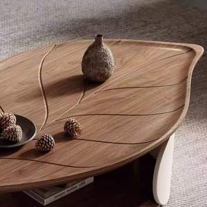 Tavolino <span class=keywords><strong>da</strong></span> caffè impiallacciato in noce 2025 a forma di foglia speciale Set per la luce di lusso nuovo concetto creativo casa Living tavolino in legno - Product Image 5