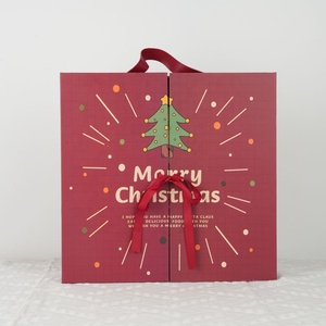 Hộp In Ấn 24 Ngày Giấy Giáng Sinh Đôi Cửa Advent Lịch Quà Tặng Bao Bì Eve Hộp Với Ribbon Và Xử Lý - Product Image 2