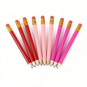 Crayons de golf promotionnels HB de 10 cm de bonne qualité avec logo personnalisé, gomme rouge, crayon rond pour enfants - Product Image 2