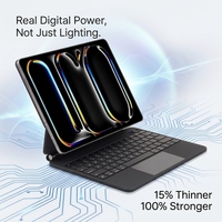 Étui Clavier Magnétique Flottant pour iPad Pro 13 Pouces M4 M5 Certifié FCC Ultra Mince avec Pavé Tactile Rétroéclairé RGB et Écran LED