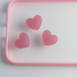 Corazón Transparente Mate Esmerilado, Modelo de Resina Pintado a Mano, Accesorios de Joyería Navideña - Product Image 4