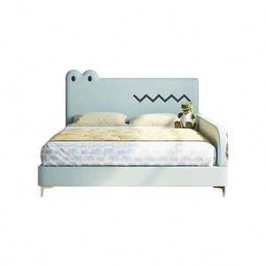 Cama de cocodrilo de dibujos animados para niños, cama de lujo minimalista moderna con barandillas para niños, tema de animales de espacio pequeño - Product Image 6