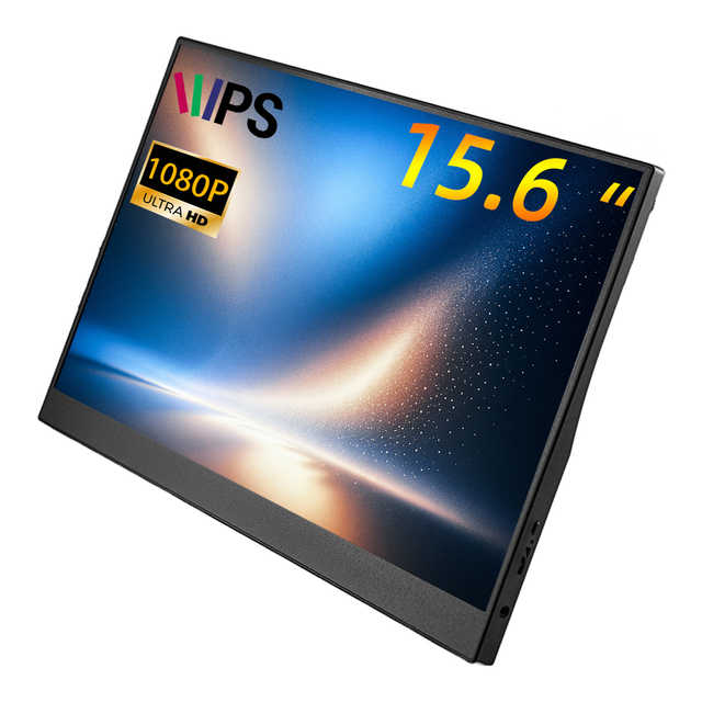 Laptop External Monitor 15.6" FHD 1080P IPS Eye Care Portable Travel 180 Adjustable Stand Display Screen