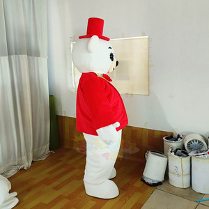 Costume <span class=keywords><strong>de</strong></span> mascotte ours blanc <span class=keywords><strong>de</strong></span> style carnaval pour adulte, logo personnalisé en gros, <span class=keywords><strong>tenue</strong></span> <span class=keywords><strong>de</strong></span> performance pour événement en peluche - Product Image 3