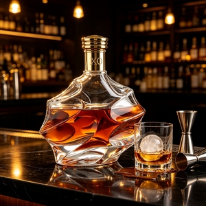 Botella <span class=keywords><strong>de</strong></span> Licor Vacía <span class=keywords><strong>de</strong></span> Cristal con Forma <span class=keywords><strong>de</strong></span> Pirámide <span class=keywords><strong>de</strong></span> 750 ml para Vino, <span class=keywords><strong>Vodka</strong></span>, Brandy, Ginebra y Otras Bebidas Espirituosas con Tapón <span class=keywords><strong>de</strong></span> Corcho - Product Image 1