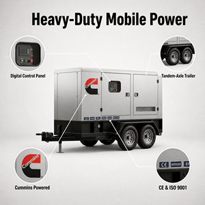 Generador Diésel Portátil Abierto con Motor Cummins 20Kw-50Kw 30Kva-50Kva 30Kw-50Kw 40Kva-50Kva 40Kw-50Kva 60Hz en Venta - Product Image 4