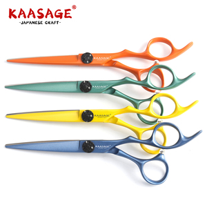 Professionale giapponese salone barbiere cesoie per <span class=keywords><strong>capelli</strong></span> colorati <span class=keywords><strong>capelli</strong></span> colorati taglio e diradamento forbici in acciaio inox lama - Product Image 2