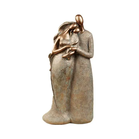 Sculpture abstraite en Bronze, thème amour familial, Parent et enfant, idée cadeau