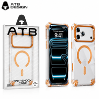 Coque de téléphone ATB Premium Boutique en métal pour iPhone 17 18 Pro Max, antichoc, anti-jaunissement, magnétique, transparente comme du cristal