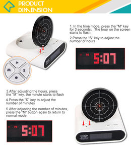 การออกแบบใหม่ขี้เกียจตื่นขึ้นมานาฬิกาปืนยิงเป้าหมายพระอาทิตย์ขึ้นนาฬิกาปลุกสำหรับขาย - Product Image 3