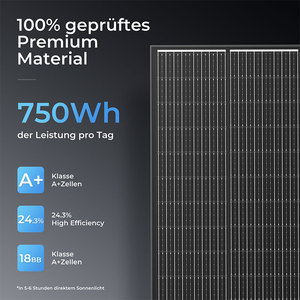 Paneles Solares Residenciales Tipo N, Totalmente Negros, en Stock, 150w 180w 200w 250w, Paneles Solares de Vidrio en Stock - Product Image 3