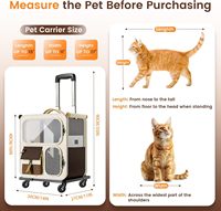 Sac de transport pliable pour animaux de compagnie approuvé par les compagnies aériennes, sur roulettes, grand format, pour extérieur, avec roues