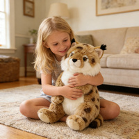 Jouets en peluche Lynx ultra-réalistes, poupées en peluche d'animaux sauvages réalistes, mignonnes et douces pour enfants et décoration intérieure