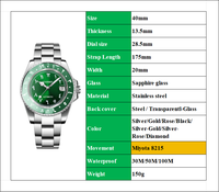 Montre automatique unique pour homme en acier inoxydable, luxe et charme, personnalisable, mouvement Miyota 8215, aiguilles, verre saphir, étanche
