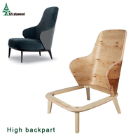 Chaise de loisir en vente flash, cadre en contreplaqué, chaise en tissu pour salle de café d'hôtel, dossier en bois, vente flash, canapé simple, cadre en contreplaqué courbé
