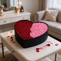 Boîte de roses éternelles en forme de cœur, rose éternelle en forme de cœur, boîte-cadeau romantique pour petite amie, anniversaire, mariage