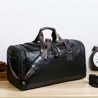 Bolsa de Viaje de Gran Capacidad de Cuero PU, Maleta de Viaje de Negocios, Mochila de Viaje, Versión Coreana, de Mano y Hombro para Hombre