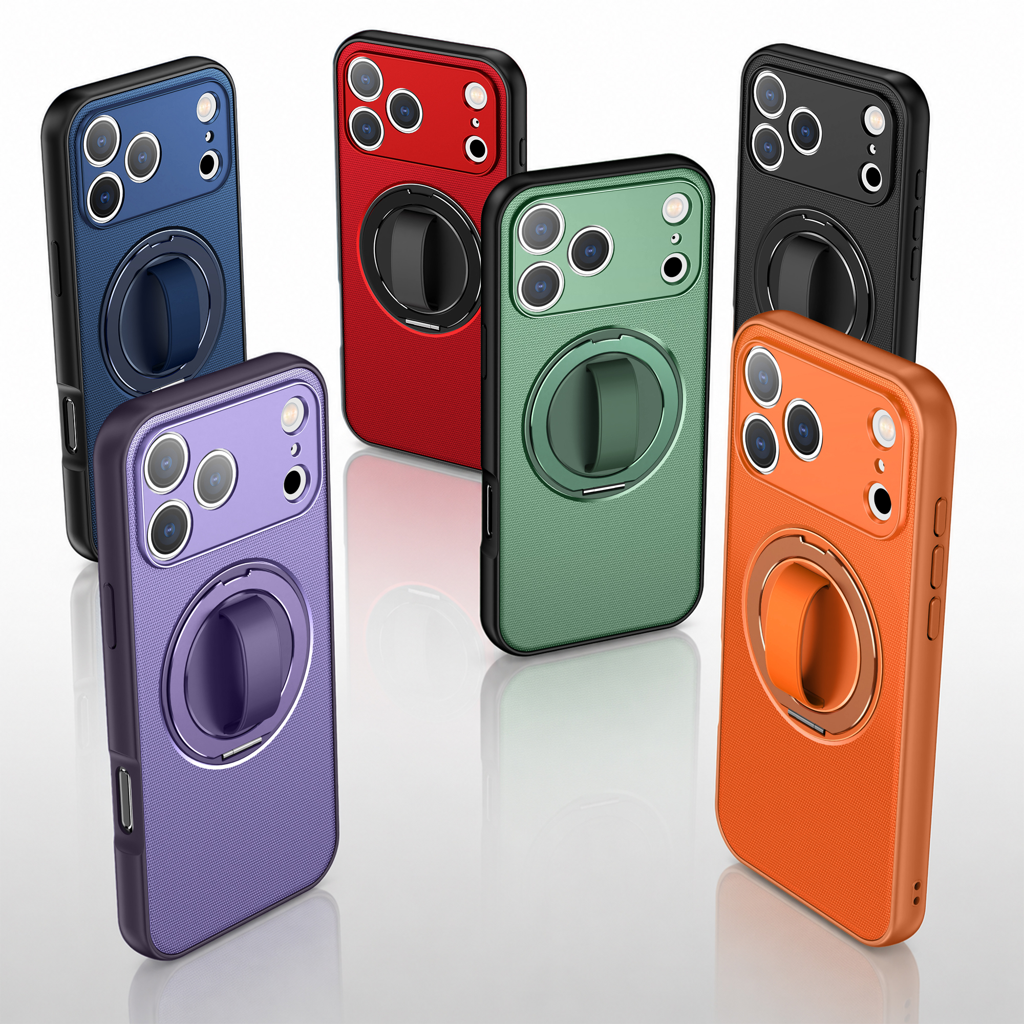 360&deg; Rotation Ring Stand Mobile Phone <strong>case</strong> with Silicone Grip Holder Shockproof Cover for <strong>iPhone</strong> 16 15 14 for Samsung Z Fold 8