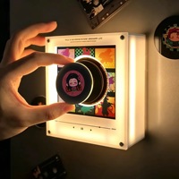 Boîte à musique NFC personnalisée, boîte à musique rotative avec lumière personnalisée, avec 9 disques, cadeaux commémoratifs personnalisés, cadeaux de Noël