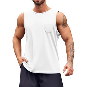 2025 hommes sans manches Gym T-Shirts athlétique Muscle entraînement débardeurs poches taille XL Polyester Spandex capuche col motif 3D - Product Image 1