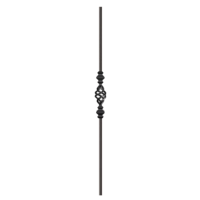 Balustre moderne en fer forgé pour escalier intérieur, avec panier simple et design à collier, pièces décoratives en acier pour escaliers et terrasses
