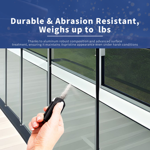 Barandillas de <span class=keywords><strong>Terraza</strong></span> de Aluminio y Vidrio para Exteriores, Diseño de Rejilla Elegante, Barandillas de Balcón de 6 Pies, Resistentes a la Corrosión y al Agua - Product Image 5