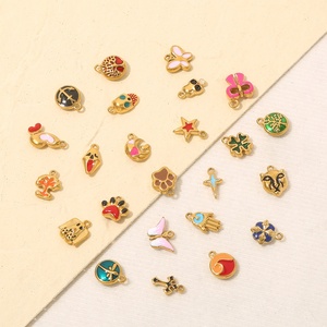 Collier pendentif artisanal en acier inoxydable, anti-goutte d'huile, créatif, en forme de petit papillon, étoile, croix, lune, matériaux et accessoires DIY - Product Image 3