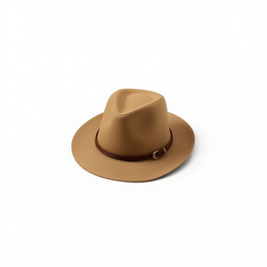 Sombrero Panamá de Paja Marrón Densa con Correa de PU, 57, 58, 59 cm, Unisex - Product Image 1
