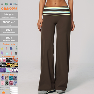 Fold Over Yoga Pants High Waist Straight Leg <strong>Trousers</strong> <strong>for</strong> <strong>Women</strong> Butt Lifting Full Length Soft Workout Fitness Wide Leg Pants - Product Image 1