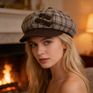 Cappello Ottagonale in Denim a Quadri Retrò da Donna, Nuova Collezione Primavera 2026 |   Cappello da Pittore Versatile Effetto Snellente per il Viso |   Influencer di Viaggi e Escursioni - Product Image 5