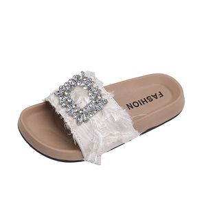 Ciabatte estive per bambine, nuove con strass, scarpe da principessa per bambini, ciabatte a fascia singola con suola spessa, scarpe da spiaggia per bambine. - Product Image 6
