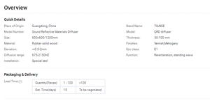 TianGe Nhà Máy <span class=keywords><strong>DIY</strong></span> Âm Thanh Hấp Thụ Tường Bảng Điều Chỉnh 3D Âm Thanh Khuếch Tán Bảng Điều Chỉnh Cho Trang Trí Tường - Product Image 2