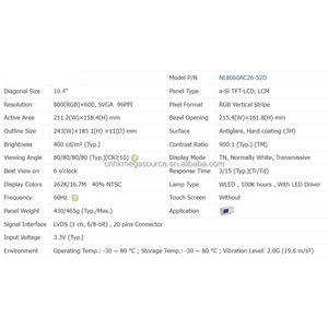 Módulo de pantalla TFT LCD de 10,4 pulgadas 800*600, pantalla LCD TFT, panel LCD, en stock, a la venta - Product Image 2