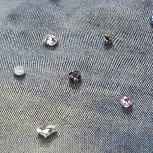 غسول خفيف مستقيم عصري للرجال حجر الراين غير رسمي جينز دينم ملابس الشارع الماس كريستال الصيف الشتاء - Product Image 5