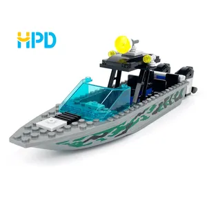 Hot Selling Plastic Diy Army Boat Mini Figures City Coast Guard Military Ship Building Block Sets