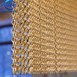Cortina de malla metálica dorada brillante <span class=keywords><strong>para</strong></span> decoración de paredes y divisiones de restaurantes - Product Image 2