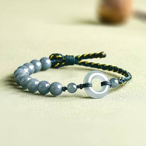 Pulsera de Jadeíta Natural Azul Agua Estilo Donut UNISEX Joyería de Mujer Estilo Chino Diseño Original Estilo Chino SL86 - Product Image 3
